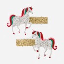 2-Pack-Gold-Tone-Unicorn-Christmas-Hair-Clips Sale