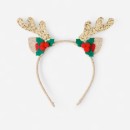 Reindeer-Christmas-Headband-Gold-Tone Sale