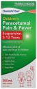 Chemists-Own-Childrens-Paracetamol-Pain-Fever-Suspension-5-12-Years-200mL Sale