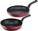 Tefal-Delight-Induction-Non-Stick-Twin-Pack-28cm-Frypan-and-28cm-Wok-in-Red Sale