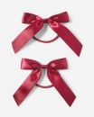 2-Pack-School-Satin-Bow-Elastics-Burgundy Sale