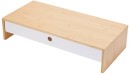 Bamboo-and-Plastic-Monitor-Stand-with-Drawer-White Sale