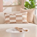 Corsica-Check-Reversible-Natural-Oblong-Cushion-by-MUSE Sale