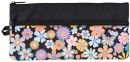 Studymate-Printed-Medium-Twin-Zip-Pencil-Case-Flower-Black Sale