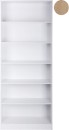 5-Tier-Wide-Bookcase-180x295x60cm-White-or-Oak Sale