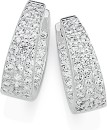 Sterling-Silver-Tapered-Cubic-Zirconia-Hoops Sale