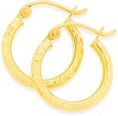 9ct-Gold-2x10mm-Diamond-Cut-Hoop-Earrings Sale