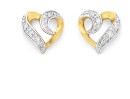 9ct-Gold-Diamond-Heart-Stud-Earrings Sale