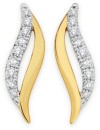 9ct-Gold-Diamond-Open-Wavy-Stud-Earrings Sale