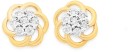 9ct-Gold-Diamond-Swirl-Flower-Stud-Earrings Sale