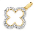 9ct-Gold-Diamond-Clover-Pendant Sale