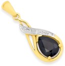 9ct-Gold-Sapphire-Diamond-Drop-Pendant Sale