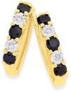 9ct-Gold-Black-Sapphire-Diamond-Huggie-Earrings Sale