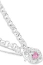 Sterling-Silver-Pink-Cubic-Zirconia-Filigree-Heart-Padlock-Bracelet Sale