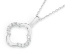 Sterling-Silver-Plain-Cubic-Zirconia-Clover-Pendant Sale