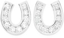 Sterling-Silver-Cubic-Zirconia-Horse-Shoe-Earrings Sale