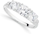 Sterling-Silver-Three-Stone-Cubic-Zirconia-Shoulder-Ring Sale