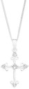 Sterling-Silver-Cubic-Zirconia-Curled-End-Cross-Pendant Sale