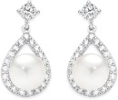 Sterling-Silver-Pearl-and-Cubic-Zirconia-Drop-Earrings Sale