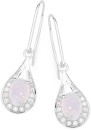 Sterling-Silver-Syn-White-Opal-in-Cubic-Zirconia-Open-Pear-Earrings Sale