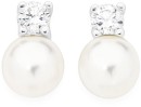 Sterling-Silver-Fresh-Water-Pearl-Cubic-Zirconia-Stud-Earrings Sale