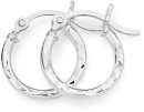 Sterling-Silver-2x14mm-Dia-Cut-Hoop-Earrings Sale