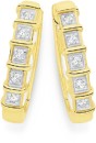 9ct-Gold-Diamond-Bar-Set-Huggie-Earrings Sale