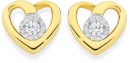 9ct-Gold-Diamond-Heart-Stud-Earrings Sale