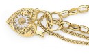 9ct-Gold-19cm-Solid-Oval-Belcher-Two-Tone-Sunflower-Padlock-Bracelet Sale