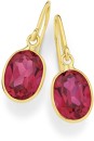 9ct-Gold-Created-Ruby-Bezel-Hook-Earrings Sale