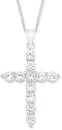 Sterling-Silver-Large-Claw-Set-Cubic-Zirconia-Cross-Pendant Sale