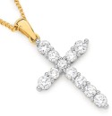 Alora-10ct-Gold-1-Carat-TW-Lab-Grown-Diamond-Cross-Pendant Sale