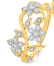 9ct-Gold-Diamond-LeafFlower-Ring Sale