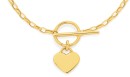 9ct-Gold-45cm-Heart-Tag-FOB-Belcher-Necklet Sale