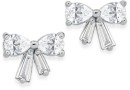 Sterling-Silver-Fancy-Cut-Cubic-Zirconia-Bow-Stud-Earrings Sale