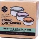 Ever-Eco-Stainless-Steel-Round-Nesting-Containers-Pastel-Collection-3-Pack Sale