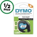 Dymo-Letra-Tag-Labeller-Plastic-Tape-12mm-x-4m-White-Pk-1 Sale