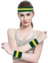 Green-Gold-Wrist-Head-Sweatband-3-Piece Sale