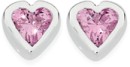 Sterling-Silver-Small-Pink-Cubic-Zirconia-Heart-Rubover-Studs Sale