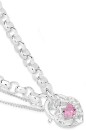 Sterling-Silver-Pink-Cubic-Zirconia-Filigree-Heart-Padlock-Bracelet Sale