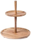 2-Tier-Acacia-Cake-Stand-Brown Sale