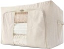 Linen-Look-Collapsible-Box-with-Window-Large-Beige Sale