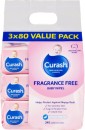 Curash-Baby-Fragrance-Free-3-x-80-Baby-Wipes Sale