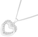 Sterling-Silver-Interlocking-Cubic-Zirconia-Plain-Heart-Pendant Sale