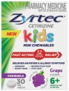 Zyrtec-Kids-Allergy-Hayfever-Relief-Grape-Flavour-30-Chewable-Mini-Tablets Sale