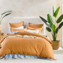 Washed-Linen-Look-Toffee-Quilt-Cover-Set-by-Essentials Sale