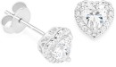 Sterling-Silver-Cubic-Zirconia-Heart-Cubic-Zirconia-Halo-Studs Sale