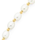 9ct-Gold-45cm-Cultured-Fresh-Water-Rice-Pearl-Rondell-Necklace-with-Filigree-Clasp Sale