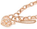 9ct-19cm-Rose-Gold-Diamond-Morganite-Belcher-Padlock-Bracelet Sale