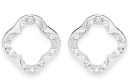 Sterling-Silver-Open-Clover-Cubic-Zirconia-Studs Sale